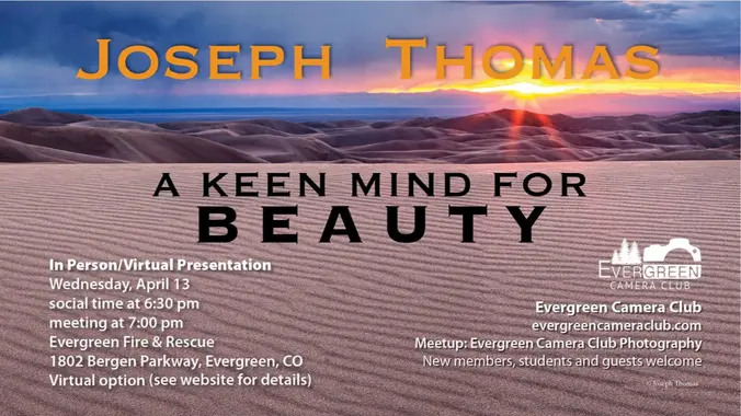 April 13th 2022 General Meeting: A Keen Mind for Beauty with Joseph Thomas