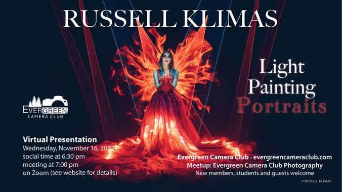 November 16th 2022 Encore Meeting: Light Painting Portraits with Russell Klimas