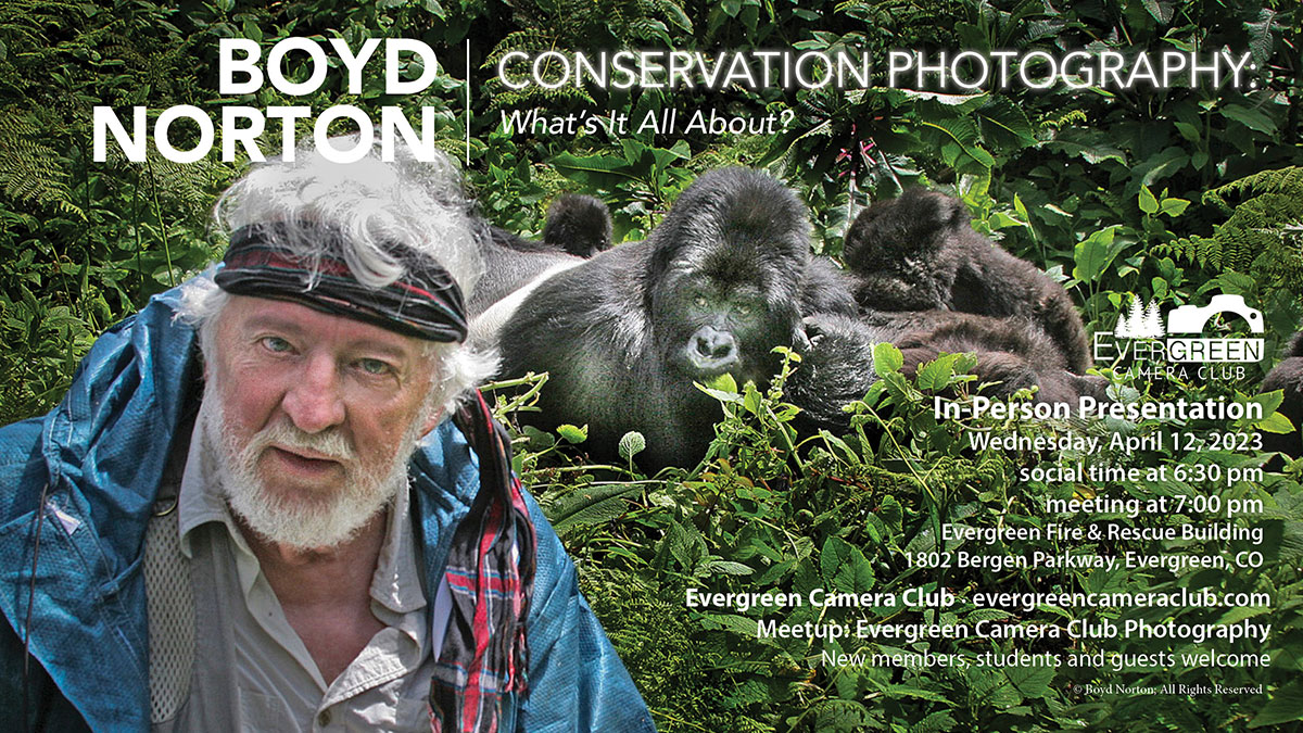 April 2023 General Meeting: Conservation Photography with Boyd Norton