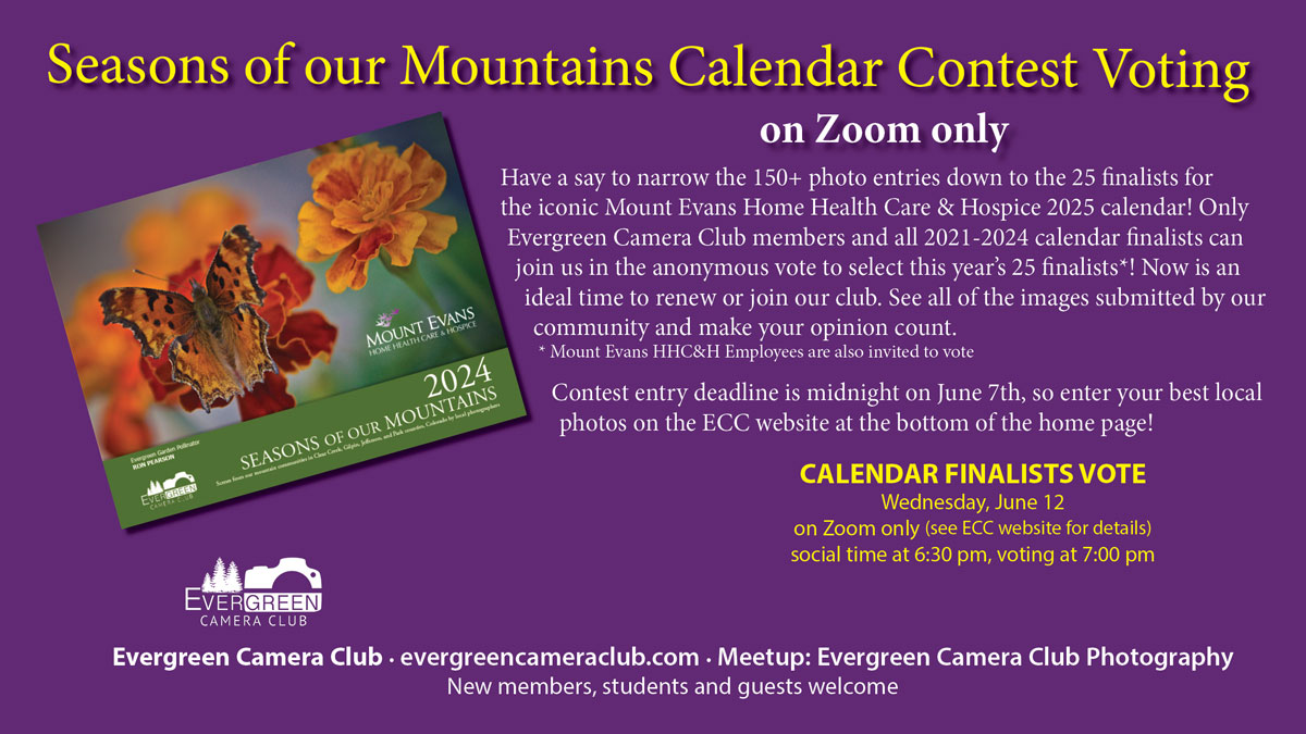 June 12th General Meeting Seasons of Our Mountains 2025 Calendar