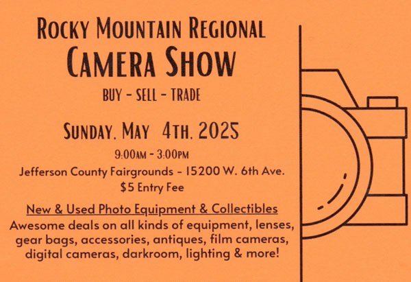 JOIN ECC at the ROCKY MOUNTAIN REGIONAL CAMERA SHOW