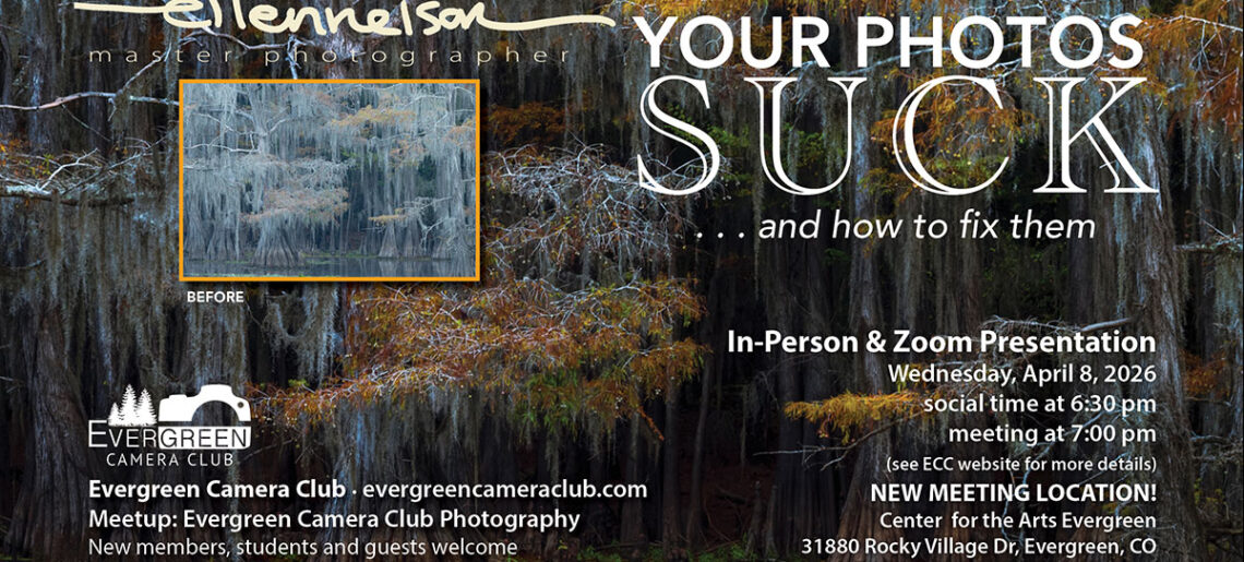 April 8th General Meeting: Your Images Suck with Ellen Nelson